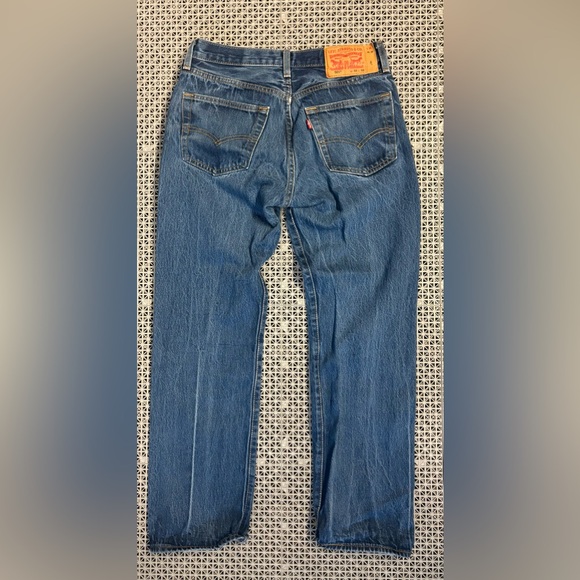 Levi's 501 Straight Leg Dark Was Blue Jeans - Picture 2 of 8
